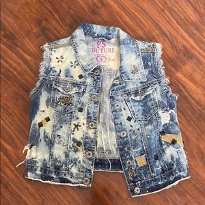 Custom Embellished Denim Vest